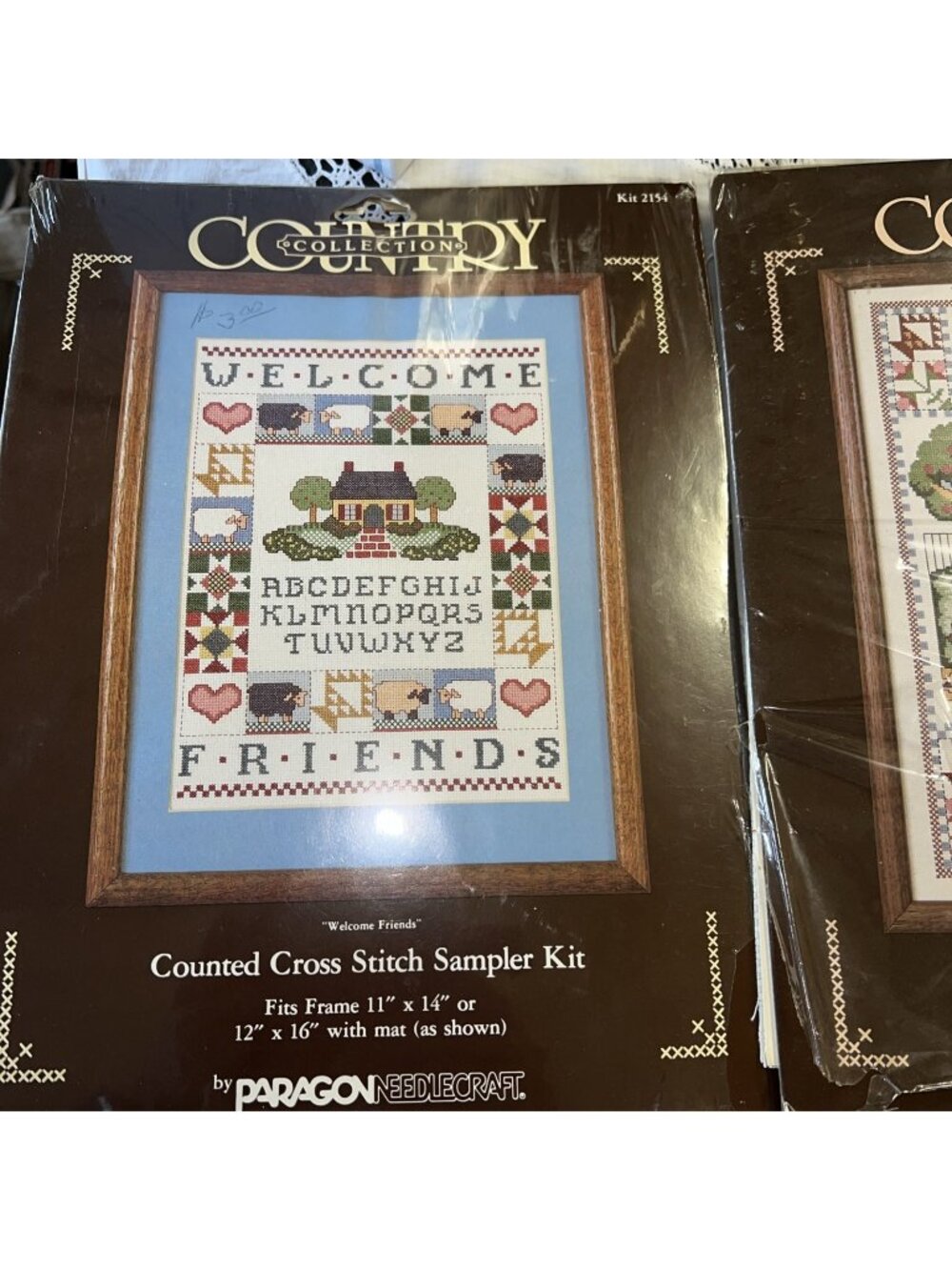 Paragon Needlecraft Counted Cross Stitch Welcome Friends Sampler NEW + Bless Our